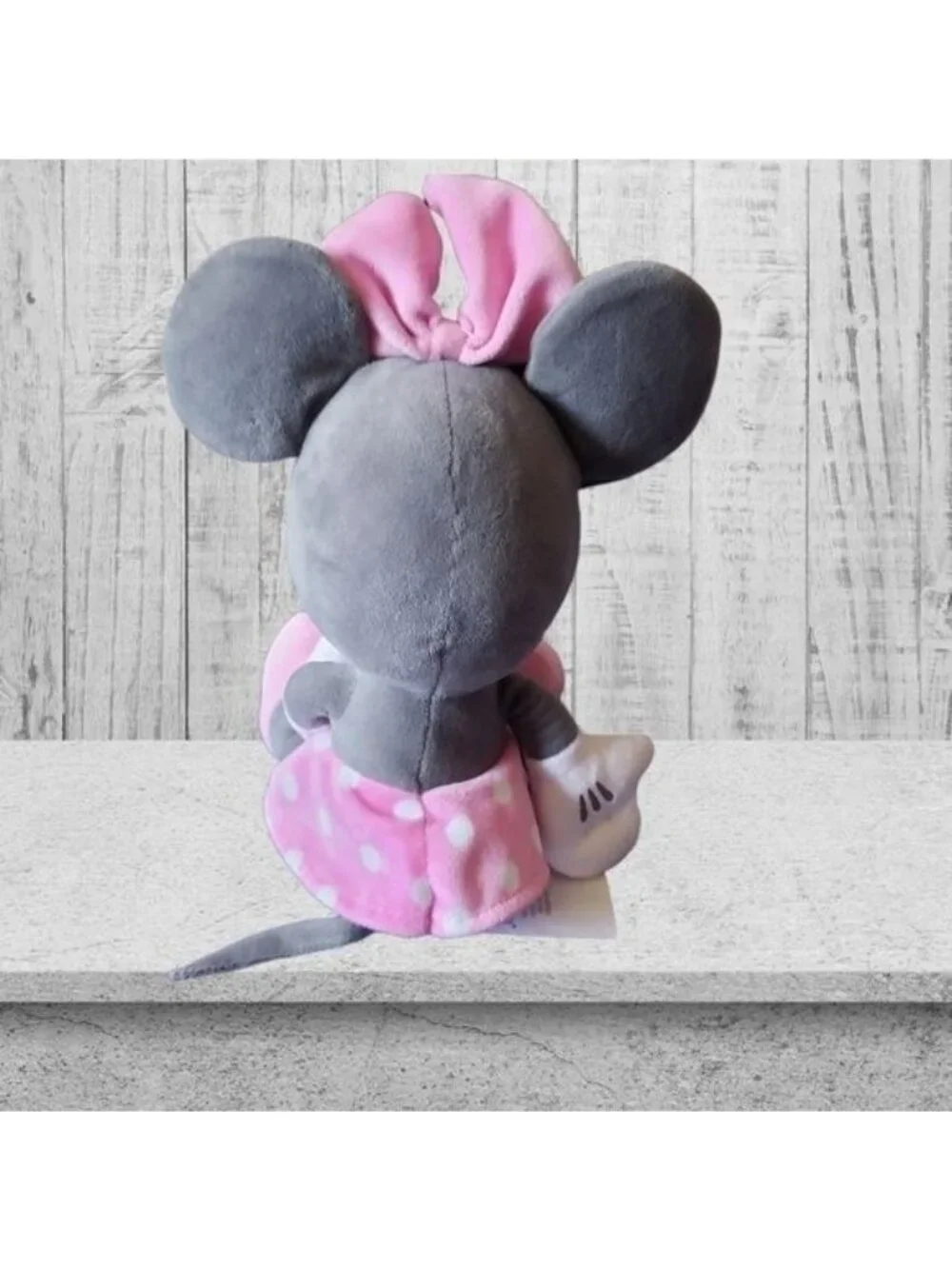 Disney Minnie Mouse Plush Pink Bow Stuffed Animal Toy Gray/Pink